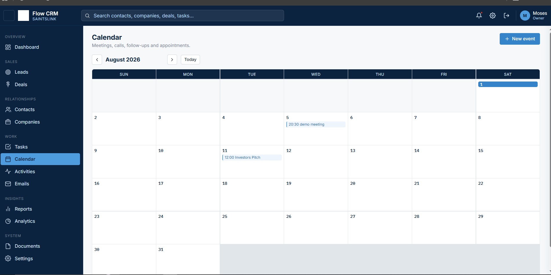 Calendar screenshot